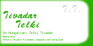 tivadar telki business card